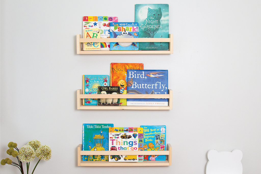 Floating nursery bookshelf sales