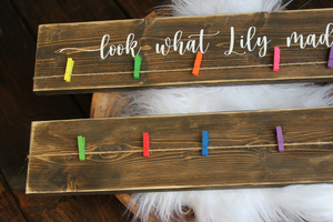 Multi-Color Clothespins for Art Display Signs