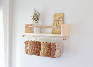 Ellie Bean's Beaded Nursery Bookshelf and Bow Holder