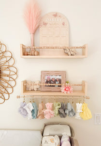 Ellie Bean's Beaded Nursery Bookshelf and Bow Holder