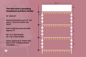 The Macramé Cascading Headband and Bow Holder Bow-Ho Holder TM