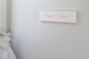 Ellie Bean's Personalized Hair Bow Holder with Hooks