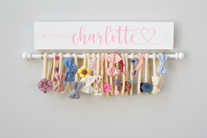 Ellie Bean's Personalized Single Rod Headband and Bow Holder: White
